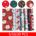 5/10pcs 20x25cm Christmas Series Cotton Fabric Printed Cloth Sewing Fabrics for Patchwork Needlework DIY Handmade Accessories