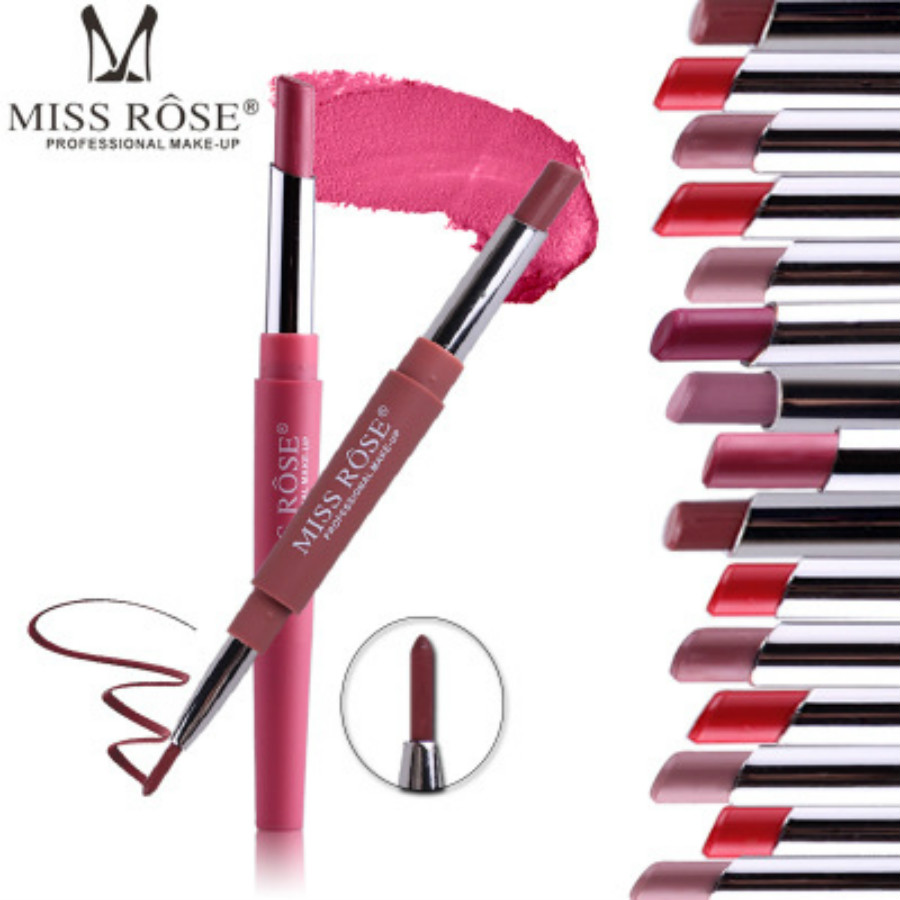 1Pcs Sexy Coral Red 20 Color Double-end Lip Makeup Lip Liner Waterproof Moisturizing Lipsticks Lasting Lip Pencil Cosmetic #02