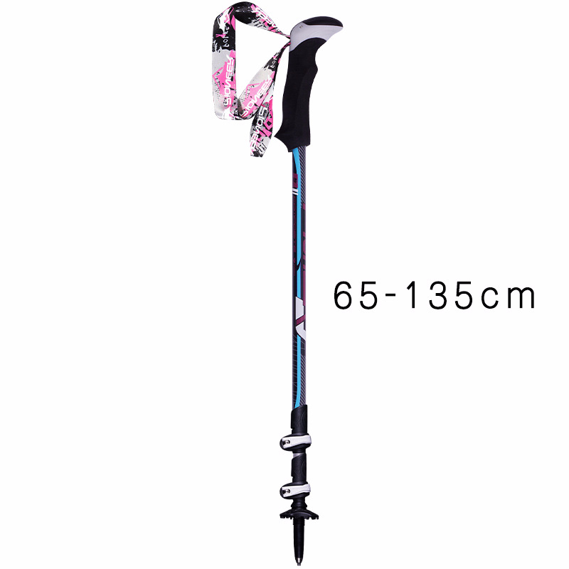 2020 New Telescopic Adjustable Quick Lock Walking Stick Trekking Ski Pole Hiking Alpenstock Climbing Camping Cane