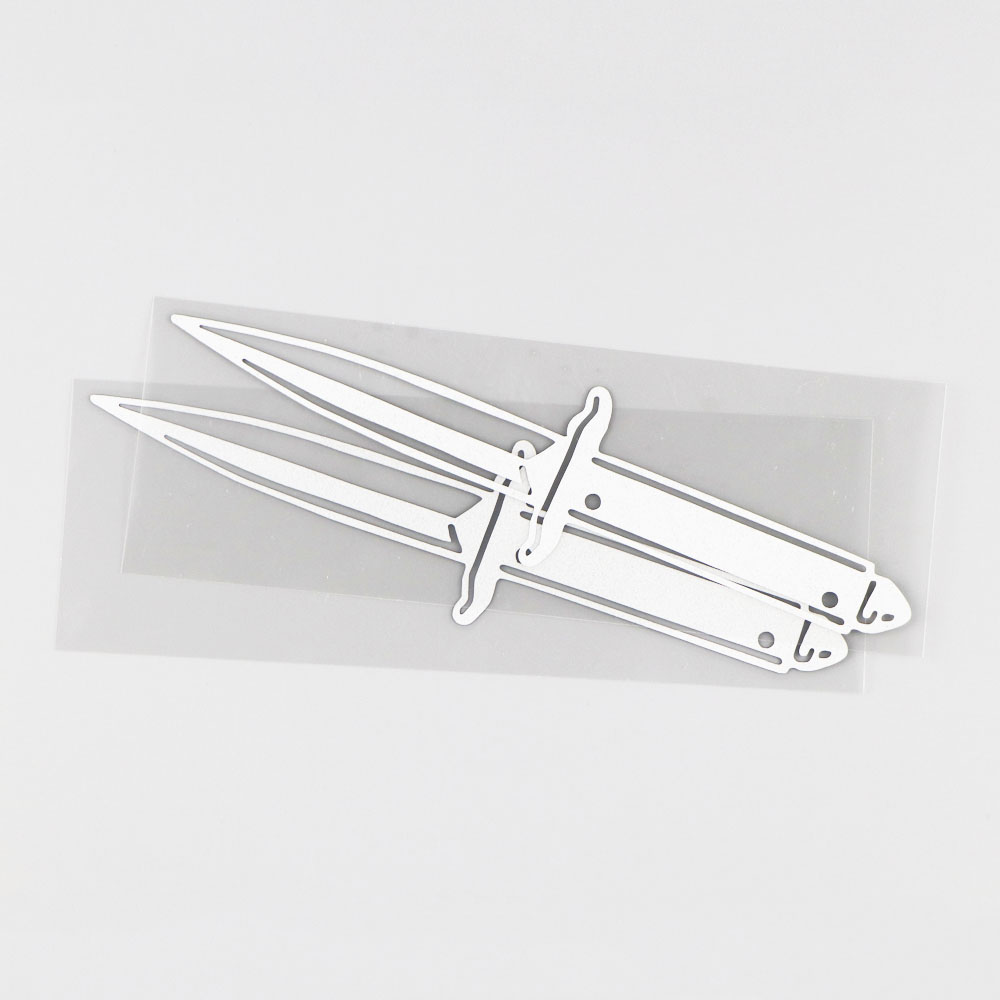 YJZT 4.3CM*16.1CM Knife Weapon Pattern Car Sticker Vinyl Decals Personalized Decoration 1A-0262