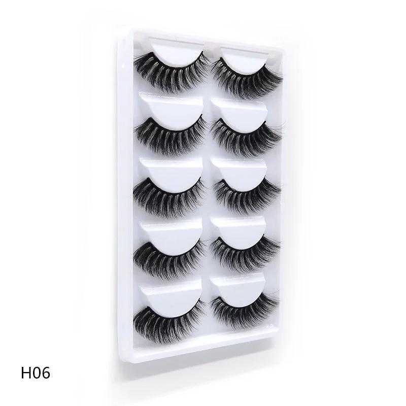 5 pairs natural false eyelashes fake lashes long makeup one box 3d mink lashes eyelash extension mink eyelashes for beauty H06