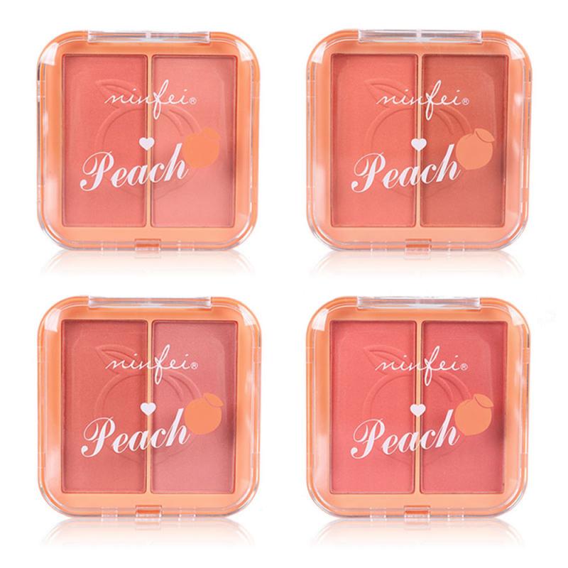 4 Style Two-tone/set Peach Series Natural Blush Palette Rouge Eye Shadow Box Long Lasting Waterproof Sweat-proof Cosmetics TSLM1