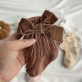 0-5 Years Newborn Baby Big Bow-knot Knit Socks Autumn Winter Girls Princess Cotton Medium Tube Socks Hosiery Baby Accessories