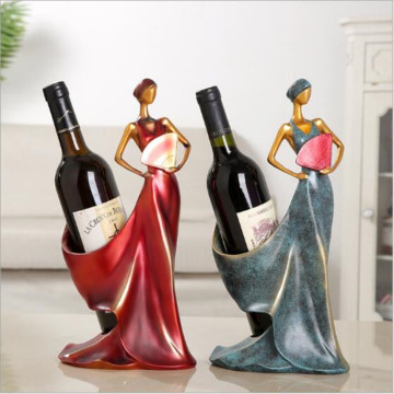 Wine Racks Handmade Home Bar Kitchen Accessories Resin Beauty Girl Model Wine Holder Home Decoration Figurines Miniatures Craft