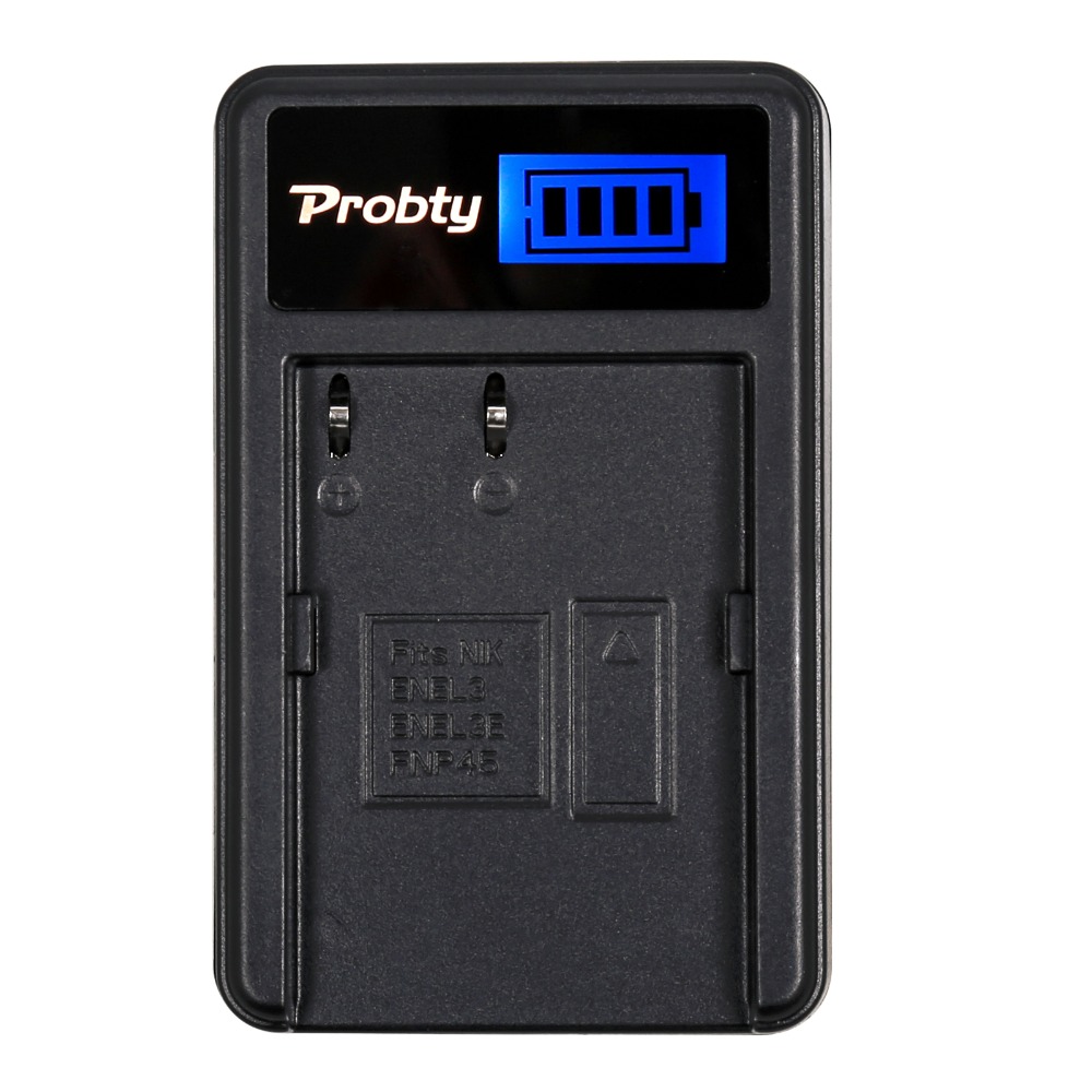 Probty EN-EL3e ENEL3e EN EL3e LCD Battery Charger for Nikon D70S D80 D90 D50 D300S D300 D100 D200 D700