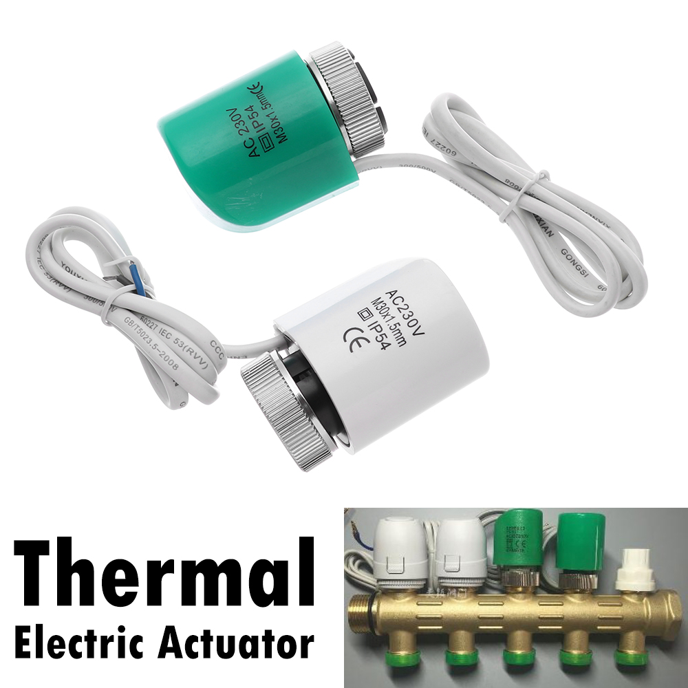 Normally Open Close Thermal Electric Actuator Electrothermal Valve 230V For Underfloor Heating Manifold Floor Heating Parts