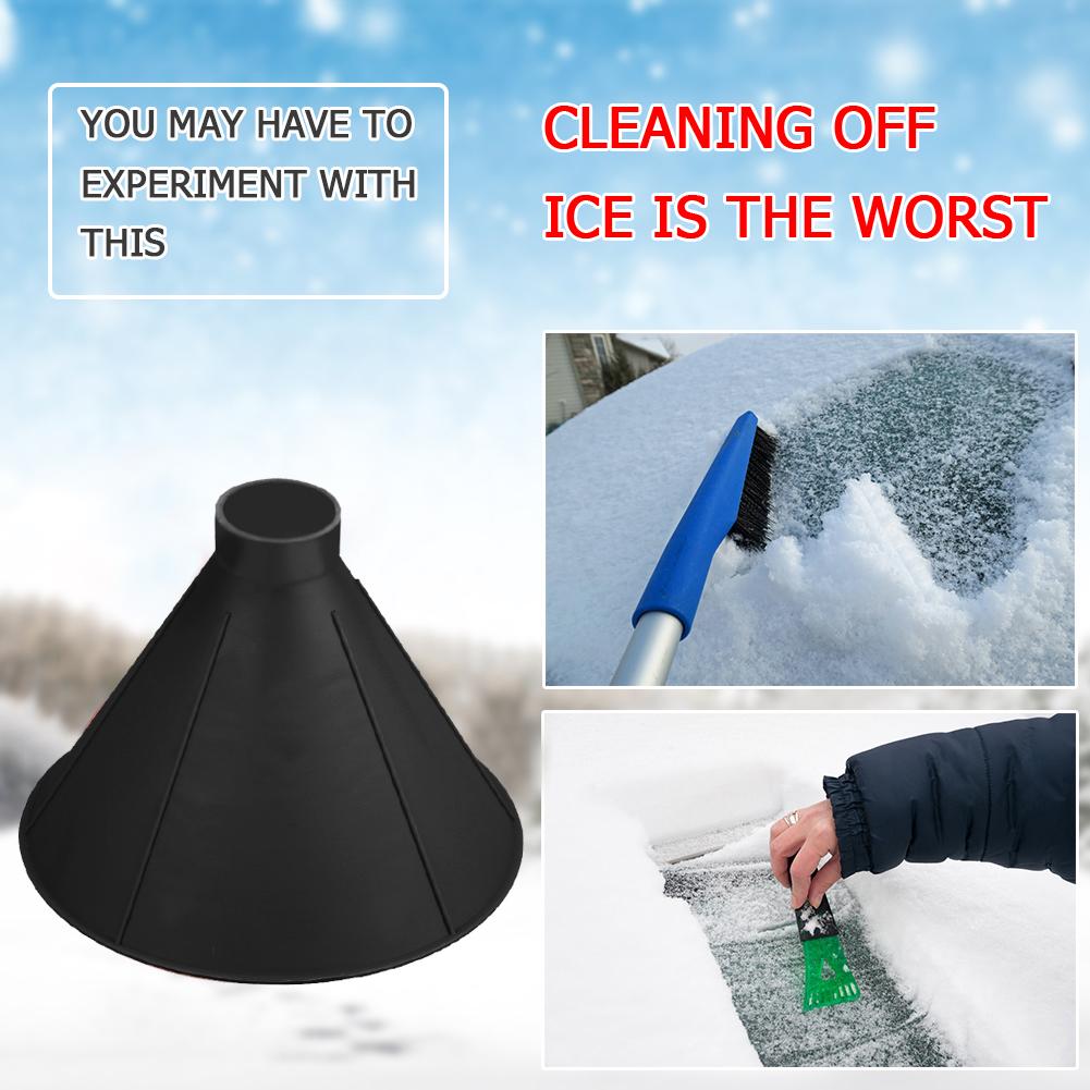 1pc Plastic Cone Shaped Magic Car Windshield Snow Remover Shovel Ice Scraper Outdoor Windows Glass Cleaning Tool Funnel