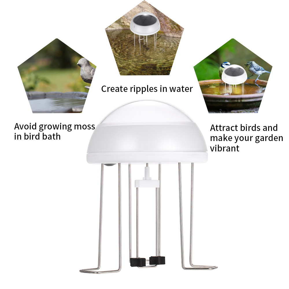 5V Solar Water Wiggler For Bird Bath Solar Powered Water Agitator With Battery Backup Bird Supplies Garden Accessories