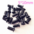 20pcs/pack DS743 Black Plating 5*10mm Self-tapping Screws Case Fan Screw Free Russia Shipping