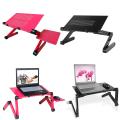 Adjustable Aluminum Laptop Desk Ergonomic Portable TV Bed Lapdesk Tray PC Table Stand Notebook Table Desk Stand With Mouse Pad