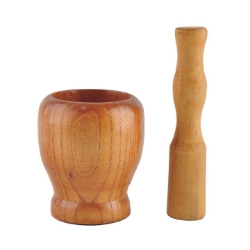 Wooden Mortar And Pestle Set Spice Bowl Pill Crusher Kitchen Home Wood New Style Supplies