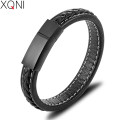 XQNI 2019 New Classic Fashion Jewelry Top Sale Genuine Leather Bracelet For Men Women Hand Accessories Bangle Spacial Gift