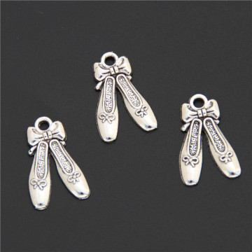 40pcs Silver Color Ballet Dancing Shoes Alloy Charm DIY Accessories Of Necklace Bracelet Headdress Making Fitting A2505