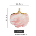 Pink Leaf Plate - S