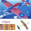 12Pcs DIY Hand Throw Aircraft Flying Glider Toy Planes Airplane Made Of Foam Plast Party Bag Fillers Children Kids Toys Game