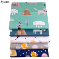 Syunss New Cartoon Animal Fox Print Cotton Fabric for Diy Patchwork Quilting Baby Cribs The Cloth Cushions Blanket Sewing Tissus