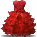 Fancy Floral Ball Gown Tutu One Year Birthday Dress Girls Kids Dresses Party Evening Formal Costume Children Flower Kid Clothing