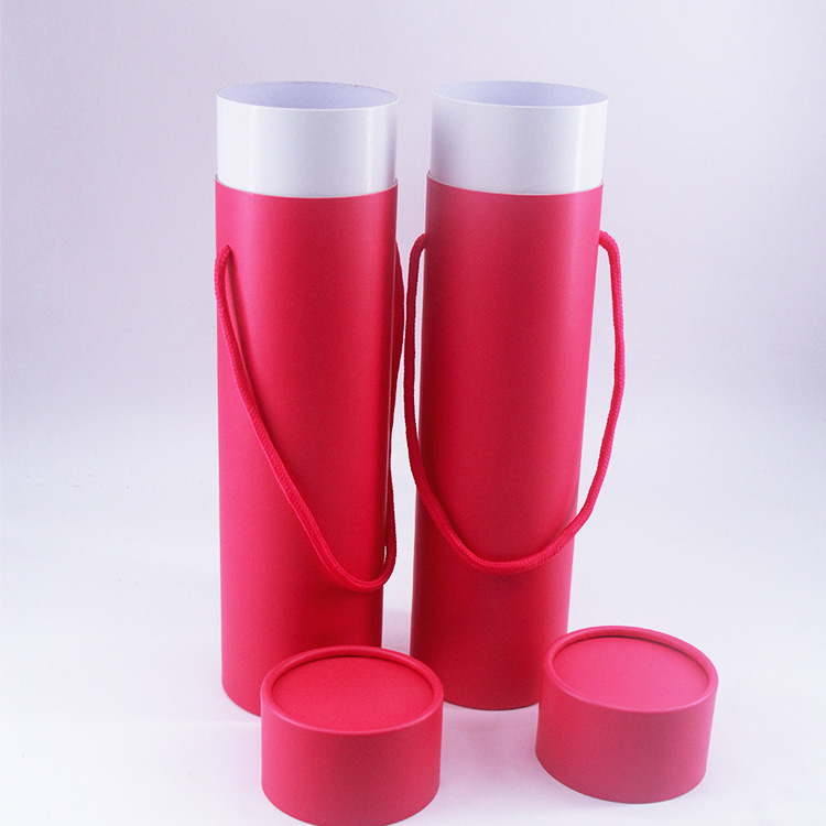 packaging tube with integrated rope handle