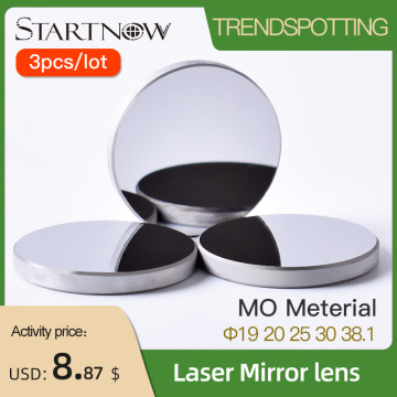 Startnow 3pcs/lot CO2 Mo Mirror Laser D19 20 25mm 38.1 Laser Reflective Molybdenum Lens For 60W Laser Engraving Equipment Parts