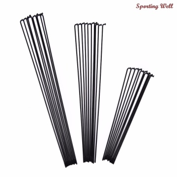 10Pcs Mountain / Road Bike Steel 14G Spokes Black Colour High Strength Bicycle Spokes 170mm-255mm With 12 Mm Copper Cap