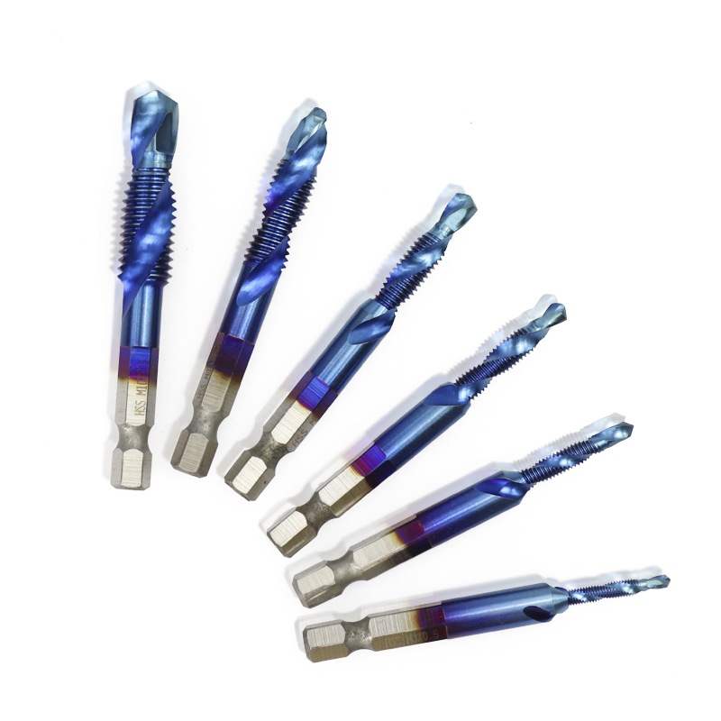 XCAN 1/4mm Shank M3-M10 HSS Thread Tap Set Metric Tap Drill Nano Blue Coated Machine Screw Tap