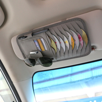 Car Sun Visor Leather Auto Car Sunshade Sun Visor CD Card Glasses Holder Organizer Bag Cars Kit Gadget Vehicle Parts