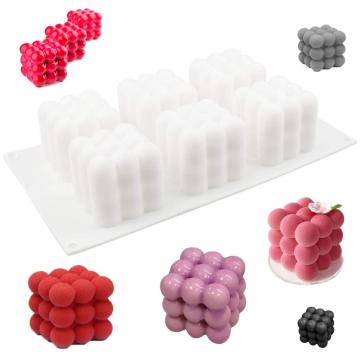 Silicone Mousse Cake Mold 3D Magic Cube Bubble Mold 6-Cavity Dessert Mold Chocolate Ice Cream Cheesecake soap Baking Tools