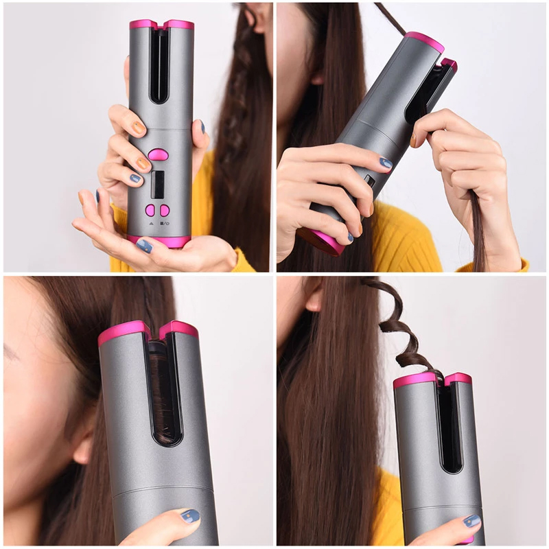 Cordless Automatic Hair Curler wireless Curling LCD Display Curly Hair Machine USB Rechargeable Air Curler For Curly Machine