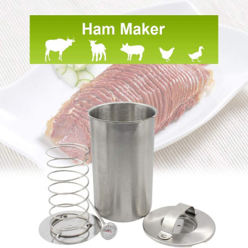 With thermometer Round Shape Stainless Steel Ham Press Maker Machine Seafood Meat Poultry Tools Kitchen Cooking Tools for Party