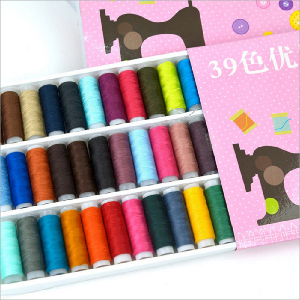39pcs Sewing Thread 39 Color Colorful Assortment Thread for Sewing Embroidery Machines LBShipping