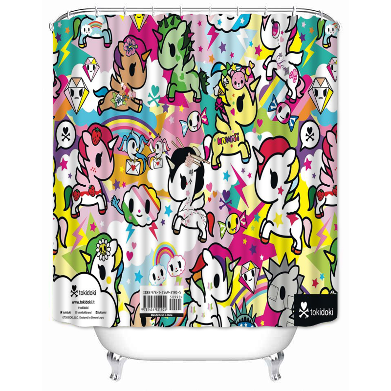 Musife Custom Tokidoki Shower Curtain Cartoon Waterproof Polyester Fabric Bathroom With Hooks DIY Home Decor