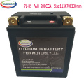 12V 7AH Motorcycle Battery LiFePO4 Fe 7L-BS 280CCA Size113X70X130mm Bulit-in BMS Voltage Protection Lithium Phosphate ion Battey