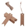 100pcs Blank Kraft Paper Gift Tags with Hemp Rope Wedding Party Favor Food Label Hang Price DIY Cards Craft