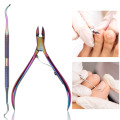 Nail Cuticle Scissor Nipper Clipper Manicure Rainbow Pushers Tweezers Pedicure Dead Skin Remover Stainless Steel Nail Art Tool