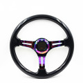 350mm Car Racing Steering Wheel 14inch Deep Dish black classic ABS steering wheel with Neo Chrome spokes