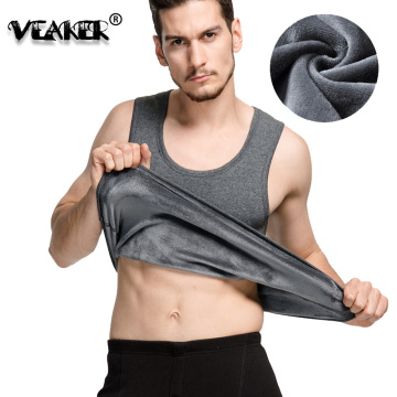 2018 Winter Mens Sleeveless undershirt O-Neck Velvet Vest Warm Thermal Fleece Undershirts Male Tank Tops Plus Size 3XL