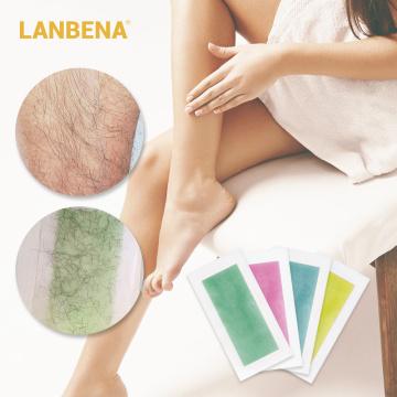 LANBENA 10 Pairs Hair Removal Wax Strips Papers Natural Beeswax Double Side Depilation Uprooted Silky For All Body Beauty Tool