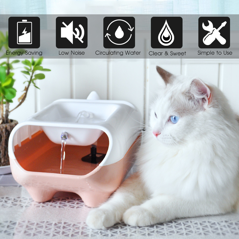 2L Pet Water Fountain Automatic Dog Water Feeder Cat Watering Bowl USB Charging Automatic Drinking Fountain With LED Light