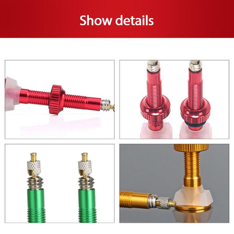 Bicycle Valve For Compatible Road MTB 40/60mm Bicycle Tubeless Tire Aluminum Alloy Vacuum Extension Nozzle Stem Bike Accessories
