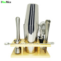 Bar Set Bartender Kit-Stainless Steel 2-9 Piece Bar Tool Set with Stylish Wood Stand-Professional Cocktail Shaker Set Bar Tools