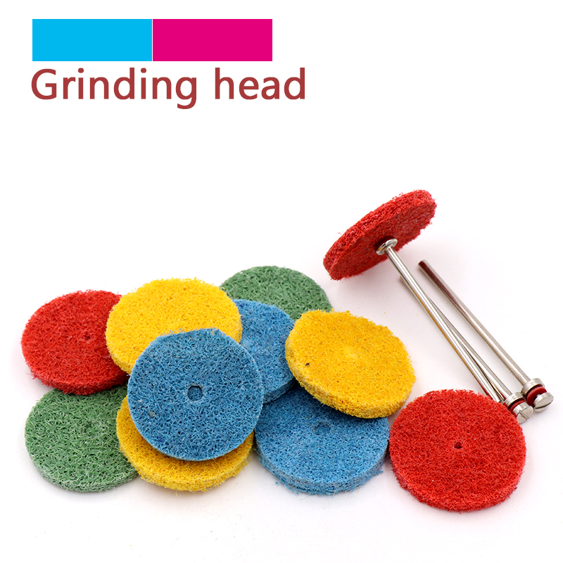 5pcs Mini Brush Abrasive Wheel Nylon Fiber Grinding Sanding Head +1pcs 2.35/3mm Shank Buffing Polishing Wheel Tools For Dremel