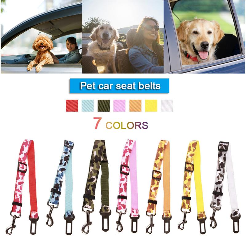 Pet Car Safety Belt Nylon Pets Dog Cat Seat Lead Leash Harness for Puppy Kitten Vehicle Security Leash 65cm Adjustable