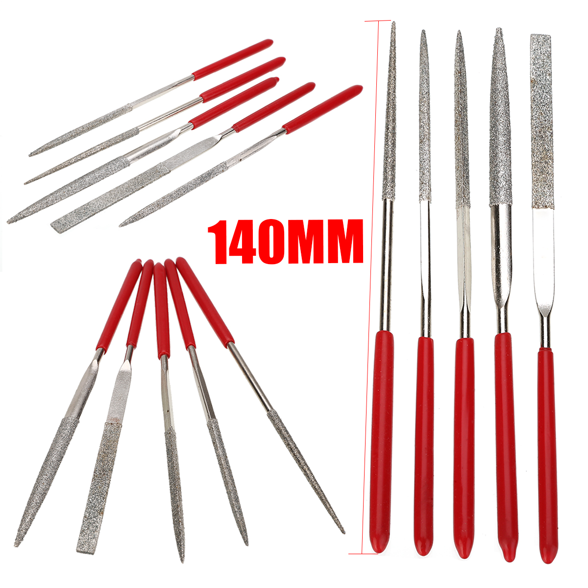 140mm 5pcs Wood Rasp Carving Needle Files Mini Metal Needle File Set Hand Tool for DIY Wood Fixing Carving Reparing Cutting