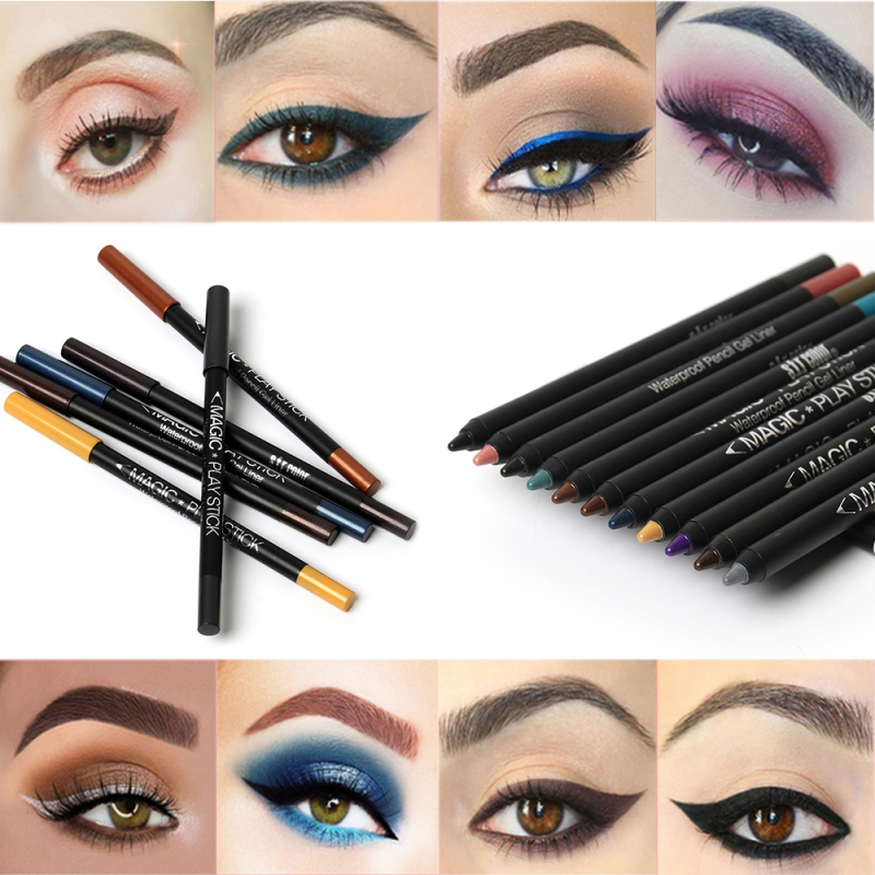 Colorful Waterproof Glitter & Shimmer Eyeliner Long Lasting Pearlescent Shining Eyeshadow Eye Liner Pen Eye Makeup Tools TSLM2