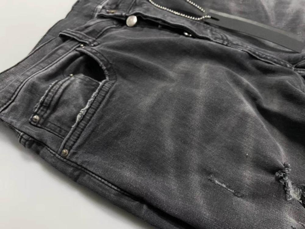 men shortgun distressed black jeans