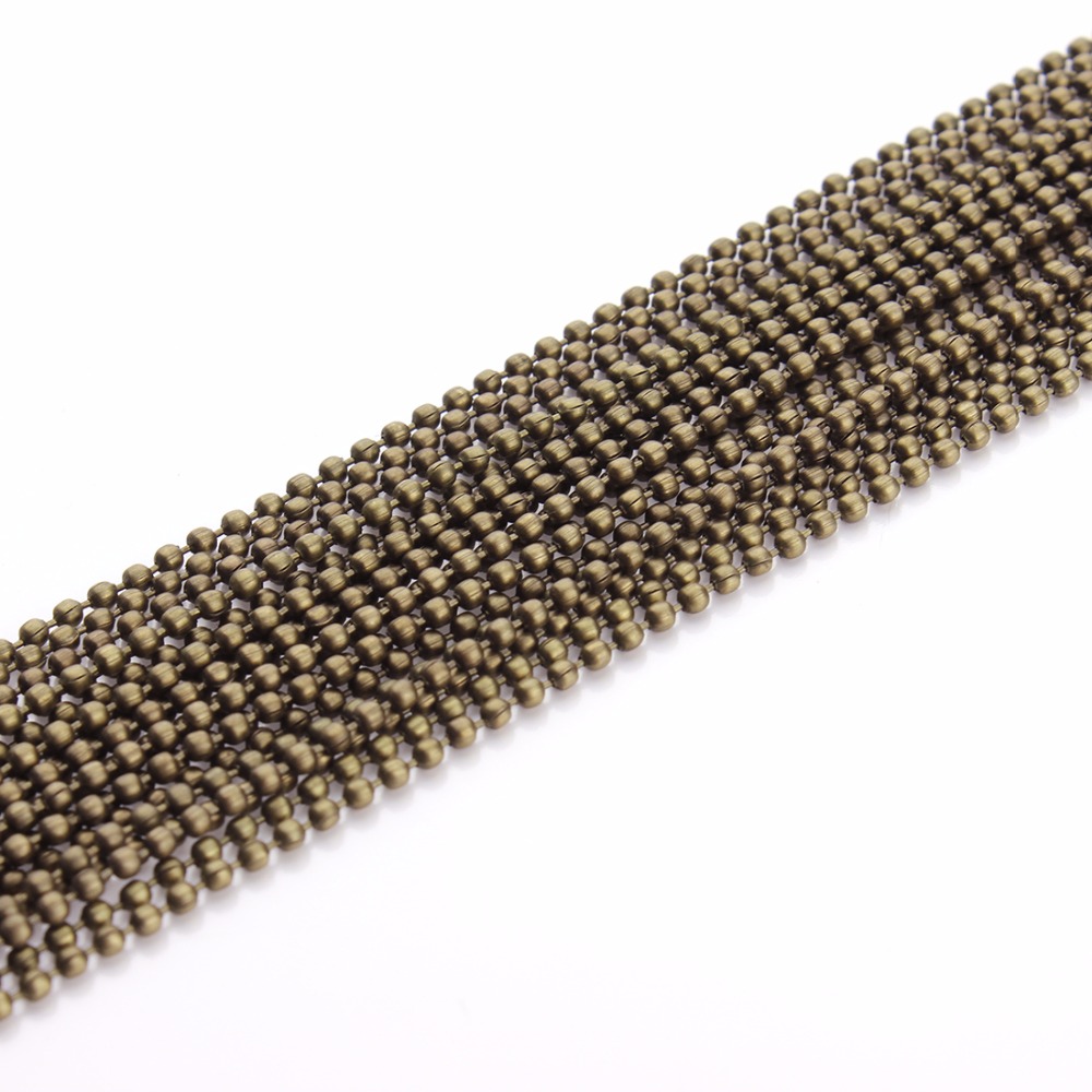 10Meters/lot 1.2 1.5 2 mm Antique Bronze/Gold/Silver Color Metal Ball Bead Chains Bulk for Diy Bracelet Necklaces Jewelry Making
