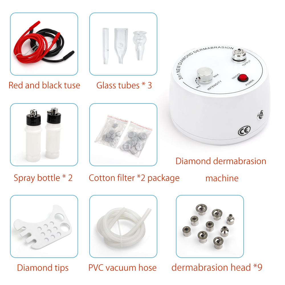 3 in1 Diamond Microdermabrasion Dermabrasion Machine Water Spray Exfoliation Beauty Machine Removal Wrinkle Facial Peeling Tools