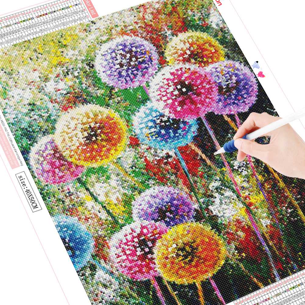 HUACAN 5D Diamond Painting Dandelion Picture Of Rhinestones Diamond Embroidery Landscape Full Square/Round Mosaic Stones Craft