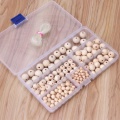 220Pcs Natural Round Loose Wood Beads Jewelry Making Bracelet Necklace With Box