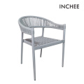 Modern Outdoor Terrace Light Gray Dining Chairs